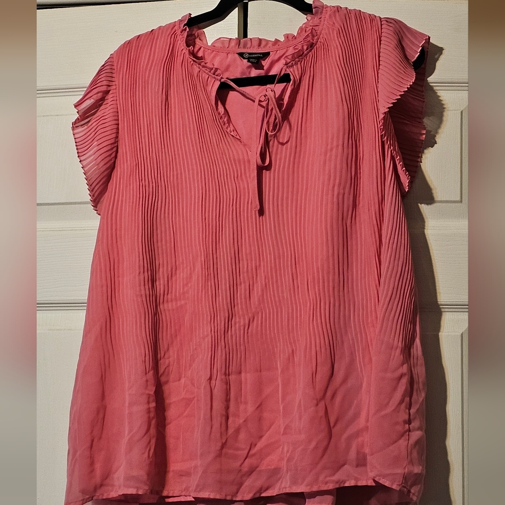 Versona Pleated Top Pink - Large
